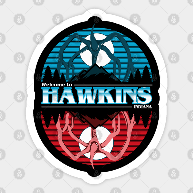 to Hawkins Indiana Stranger Things Aufkleber TeePublic DE